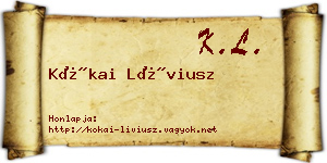Kókai Líviusz névjegykártya