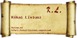 Kókai Líviusz névjegykártya